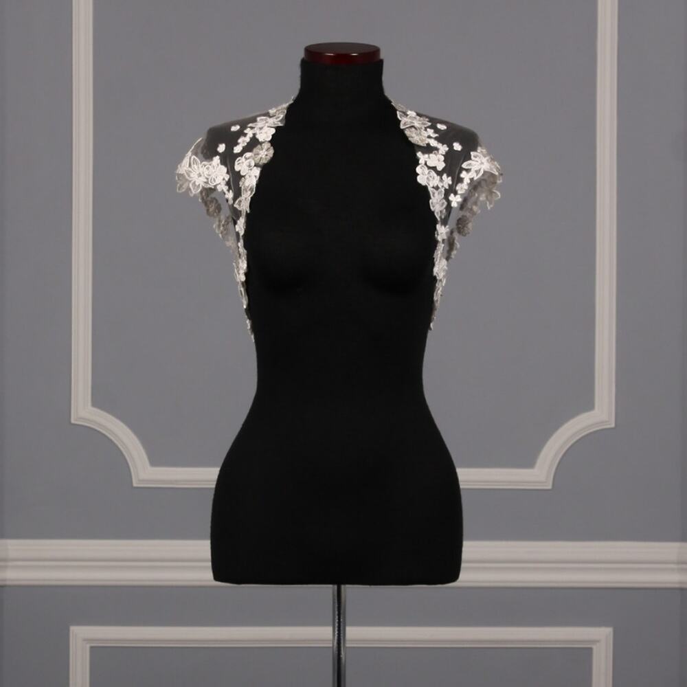 Bolero Jacket LIANCARLO Bridal Floral Embroidery Beading Beaded 7824 Size 10